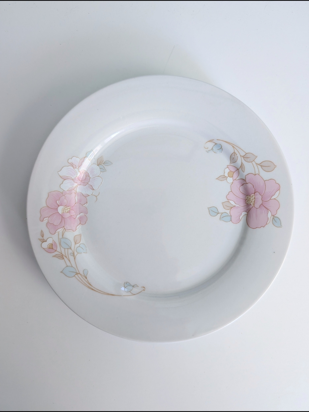China Pearl Claudia Salad Plates with Pink Floral Accent - Set of 3